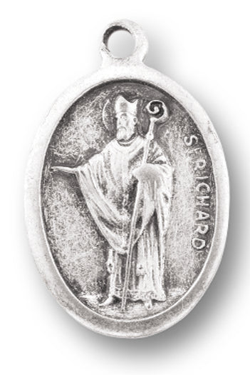 Small Oval Saint Richard Pray for Us Medal Charm Pack of 5