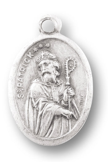 Small Oval Saint Patrick Pray for Us Medal Charm Pack of 5