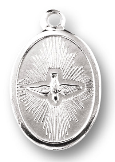 Small Oval Holy Spirit Pray for Us Medal Charm Pack of 5