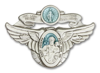 Our Lady of The Highway St. Joseph Auto Sun Visor Clip