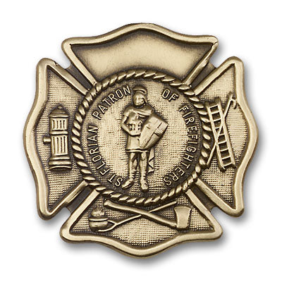 St. Florian Auto Sun Visor Clip, Antique Gold Finish, USA