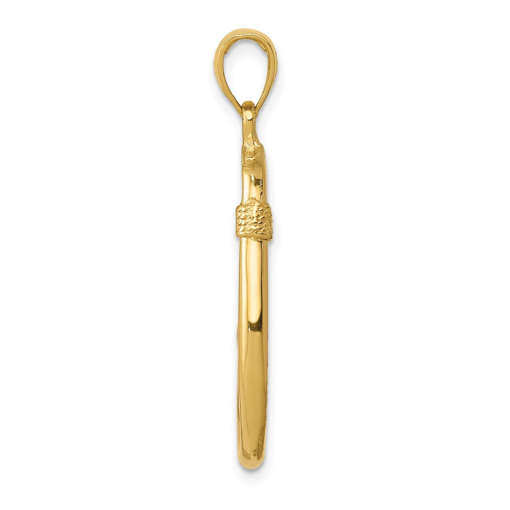 Extel Large 10k Gold Fish Hook Pendant Made in USA