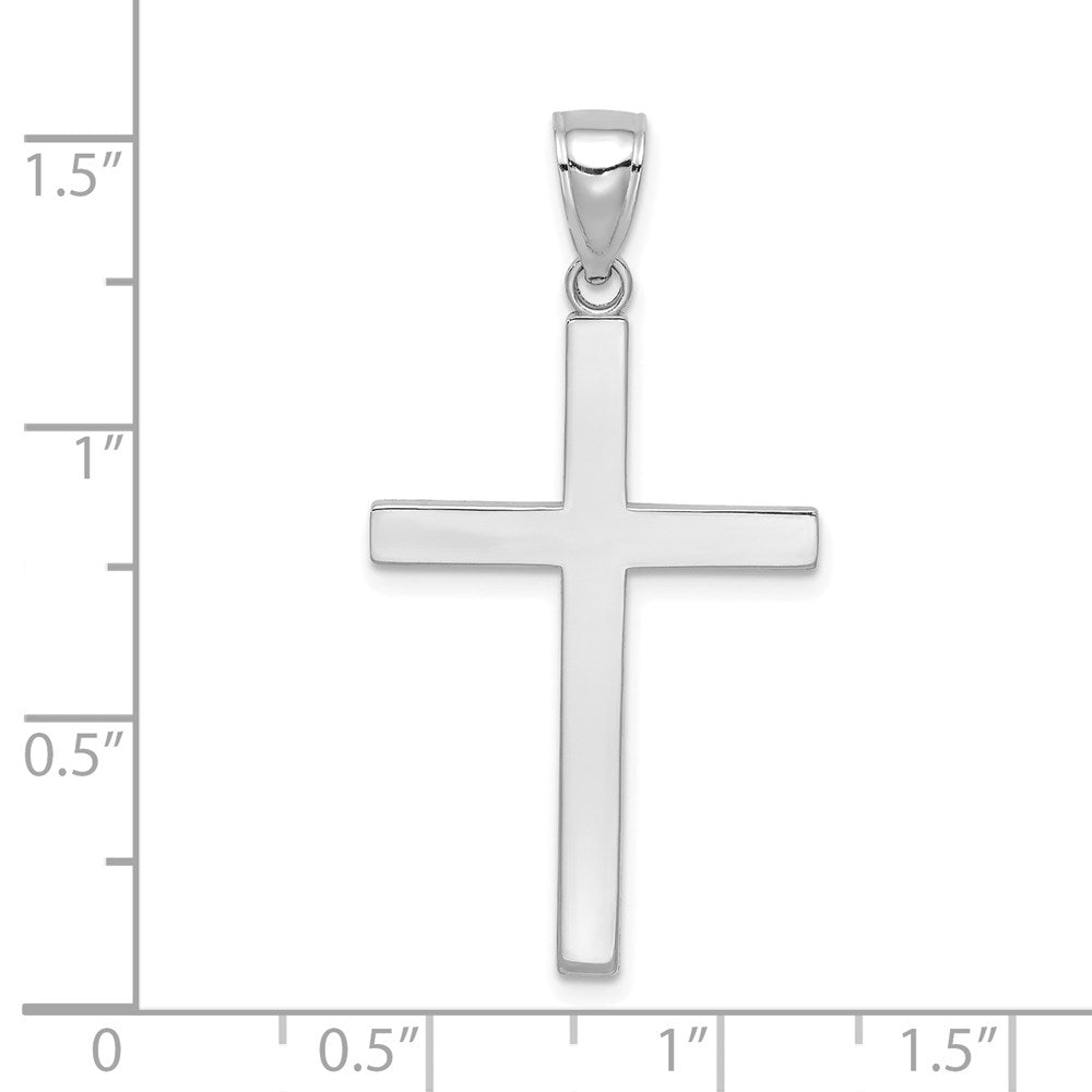 Extel Large 10k White Gold Polished Cross Pendant Charm