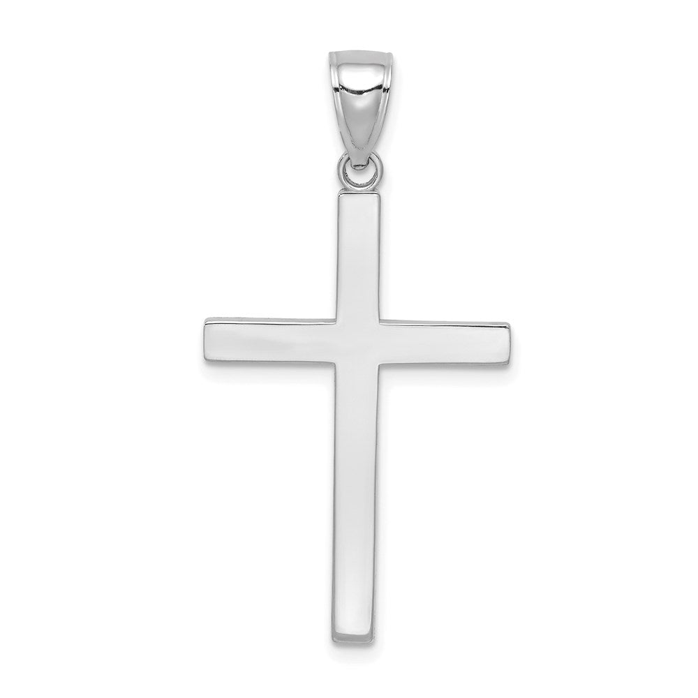 Extel Large 10k White Gold Polished Cross Pendant Charm