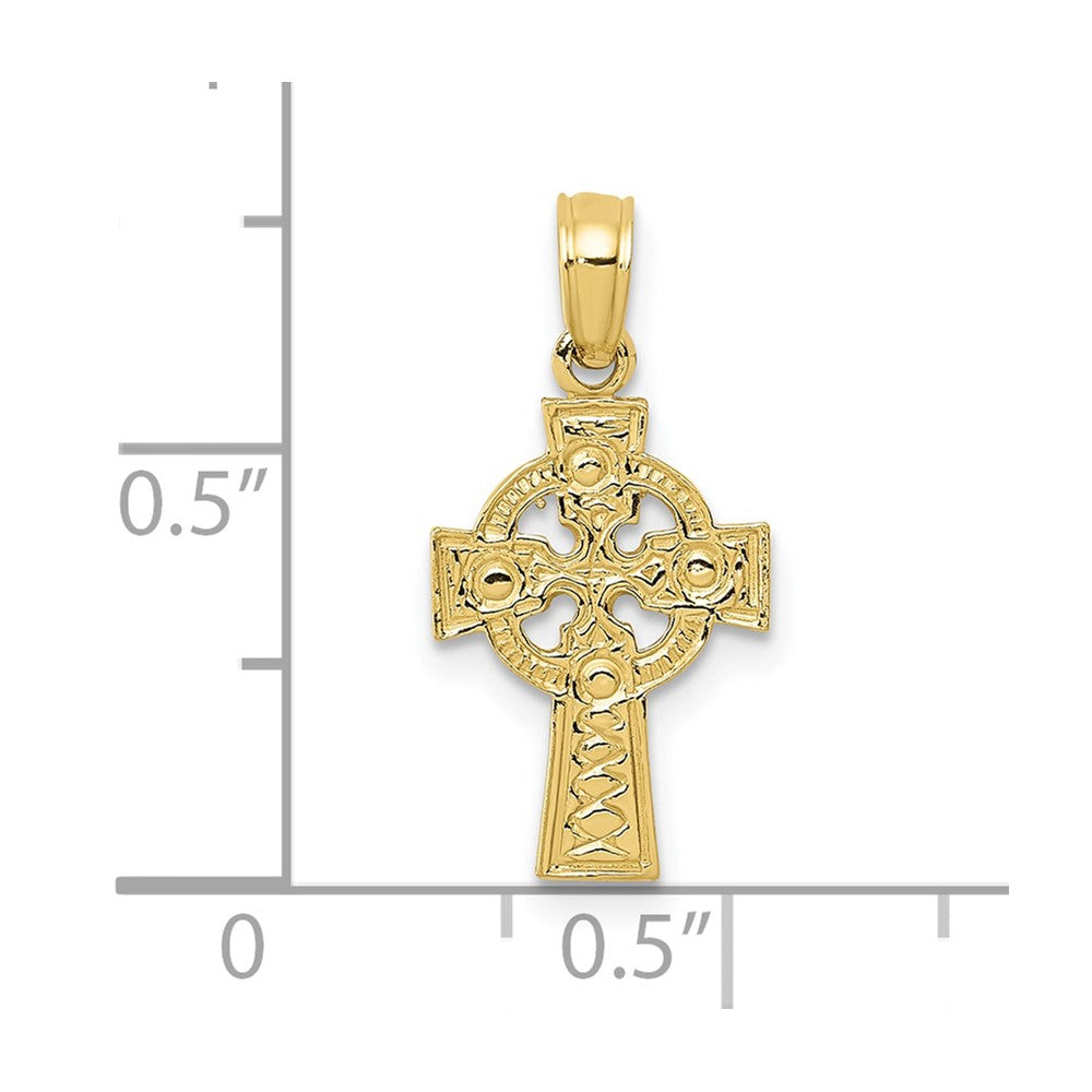 Extel Medium 10k Celtic Cross with Eternity Circle Pendant Charm