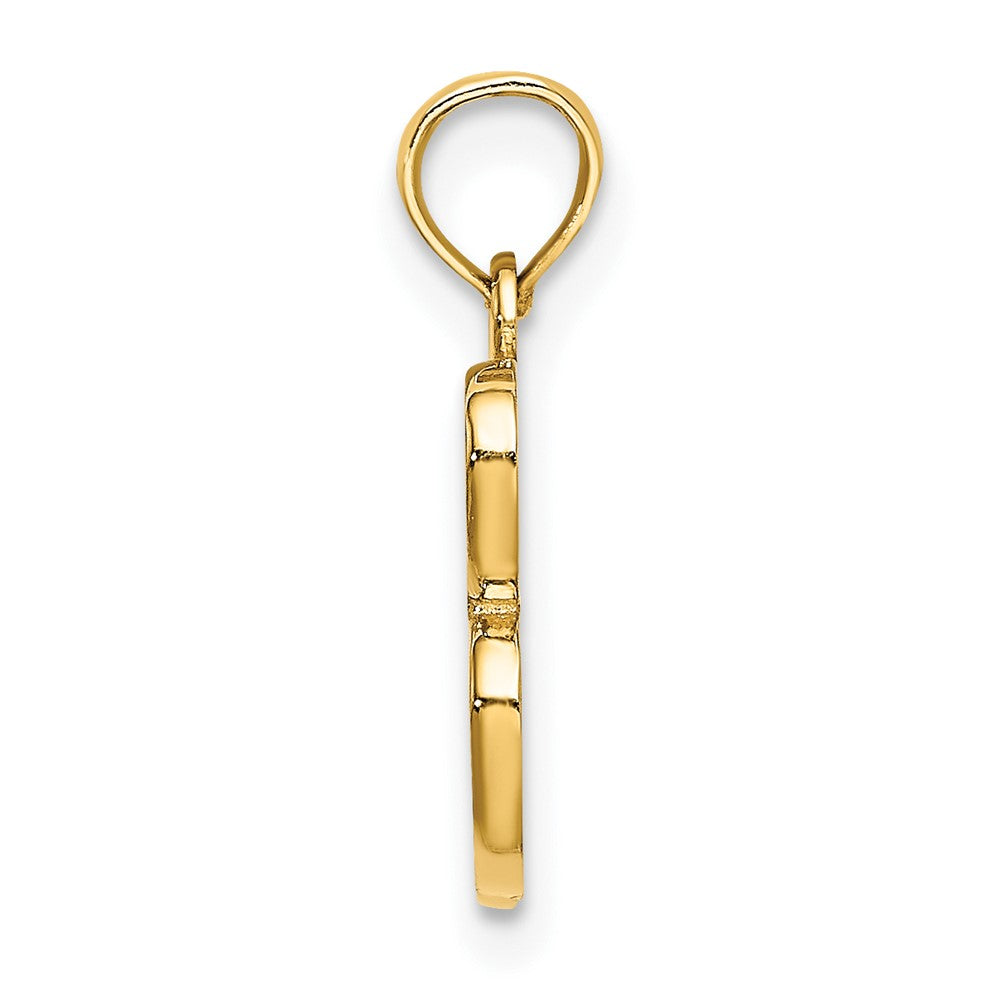 Extel Medium 10k Gold Polished B Script Initial Charm Made in USA