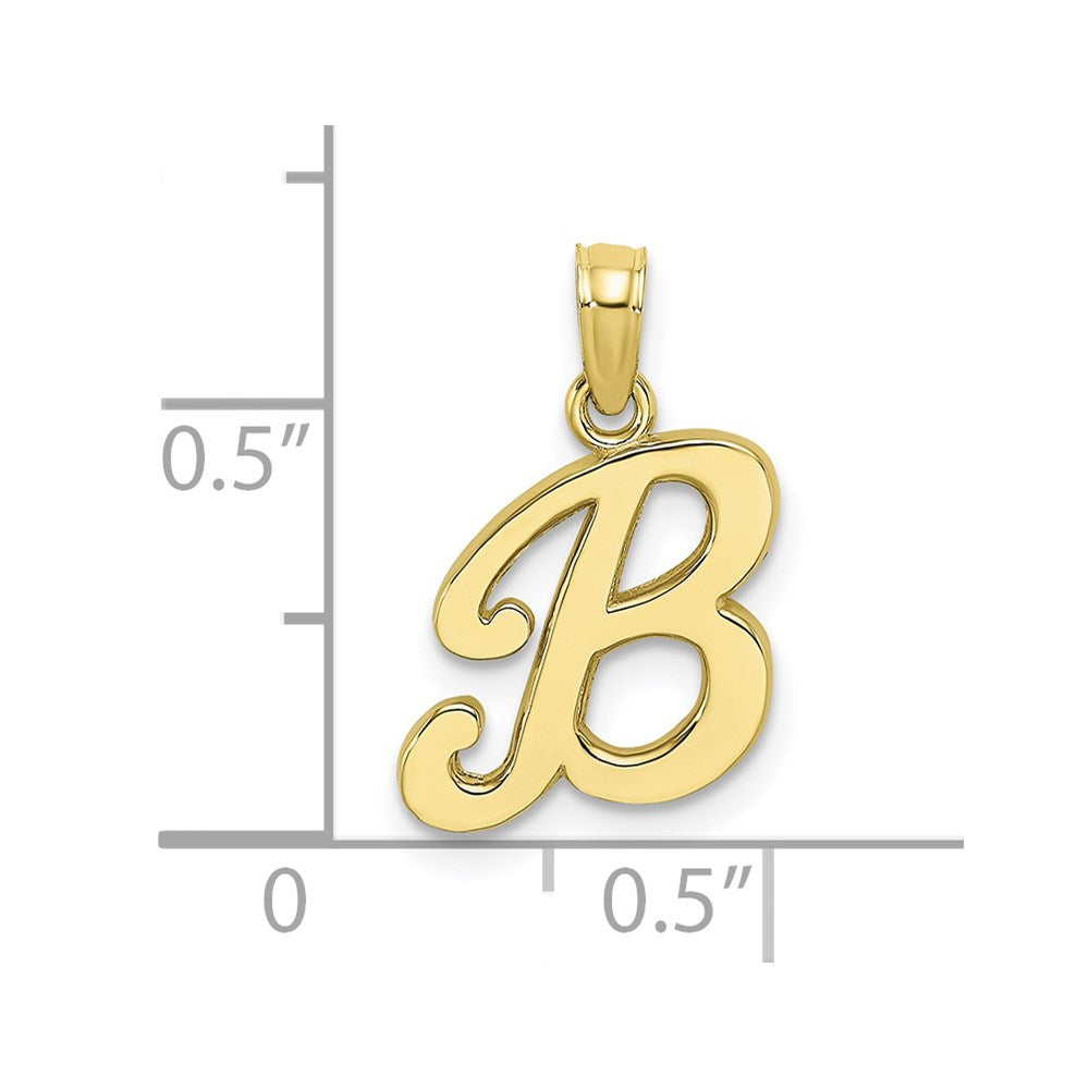 Extel Medium 10k Gold Polished B Script Initial Charm Made in USA