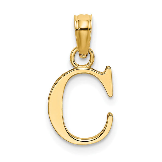 Extel Small 10k Gold Polished C Block Initial Charm Made in USA