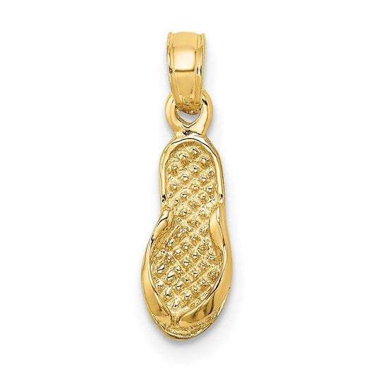Extel Medium 10k Gold Single Flip-Flop Charm Made in USA