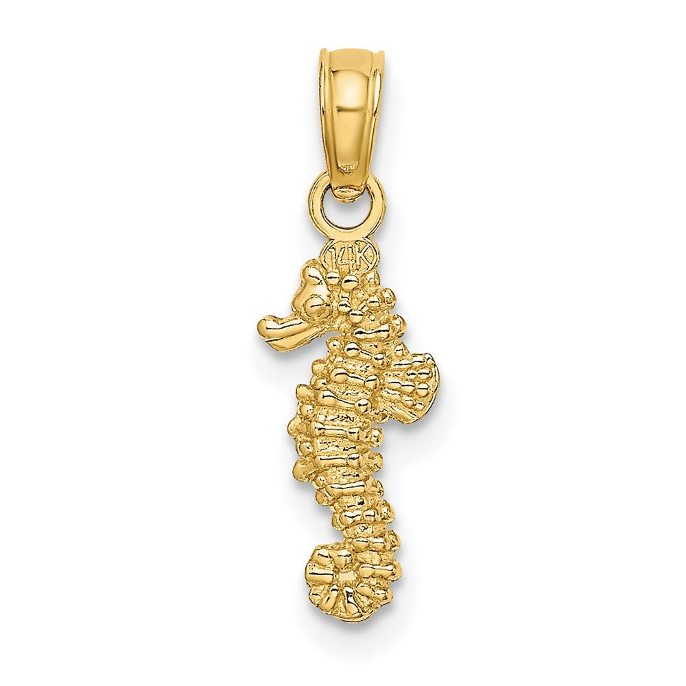 Extel Medium 10k Gold 3-D Mini Seahorse Charm, Made in USA