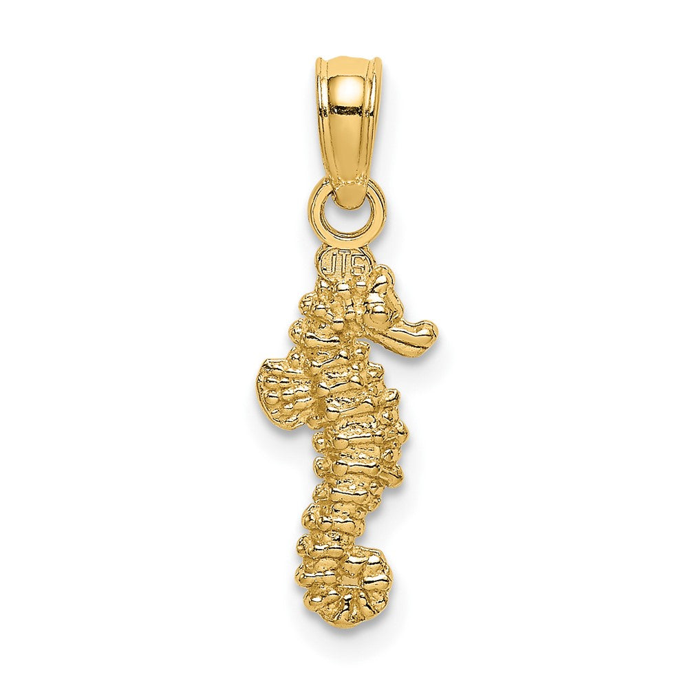 Extel Medium 10k Gold 3-D Mini Seahorse Charm, Made in USA