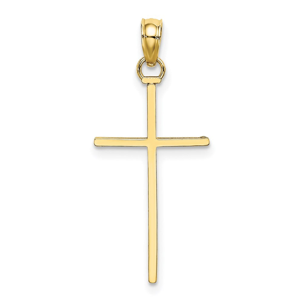 Extel Large 10k Polished Cross Pendant Charm for Faith