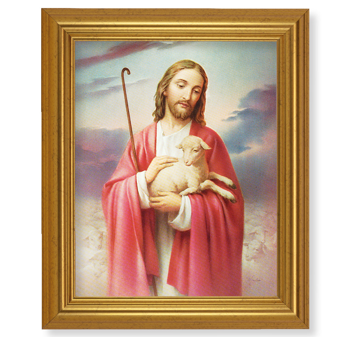 Good Shepherd Picture Framed Wall Art Decor, Large Frame