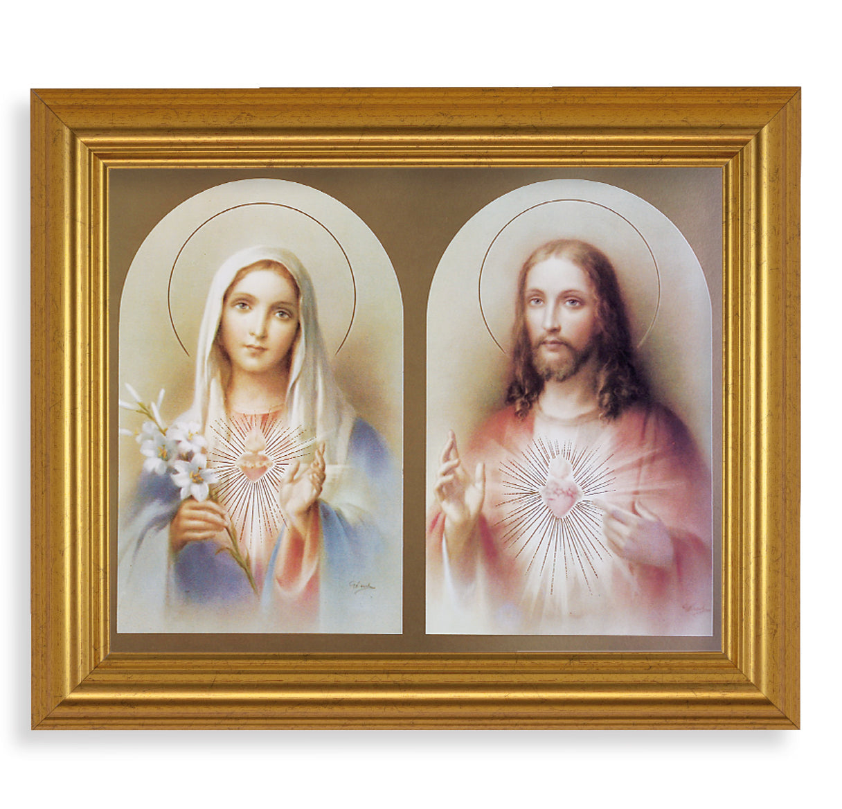 The Sacred Hearts Picture Framed Wall Art Decor Large Frame