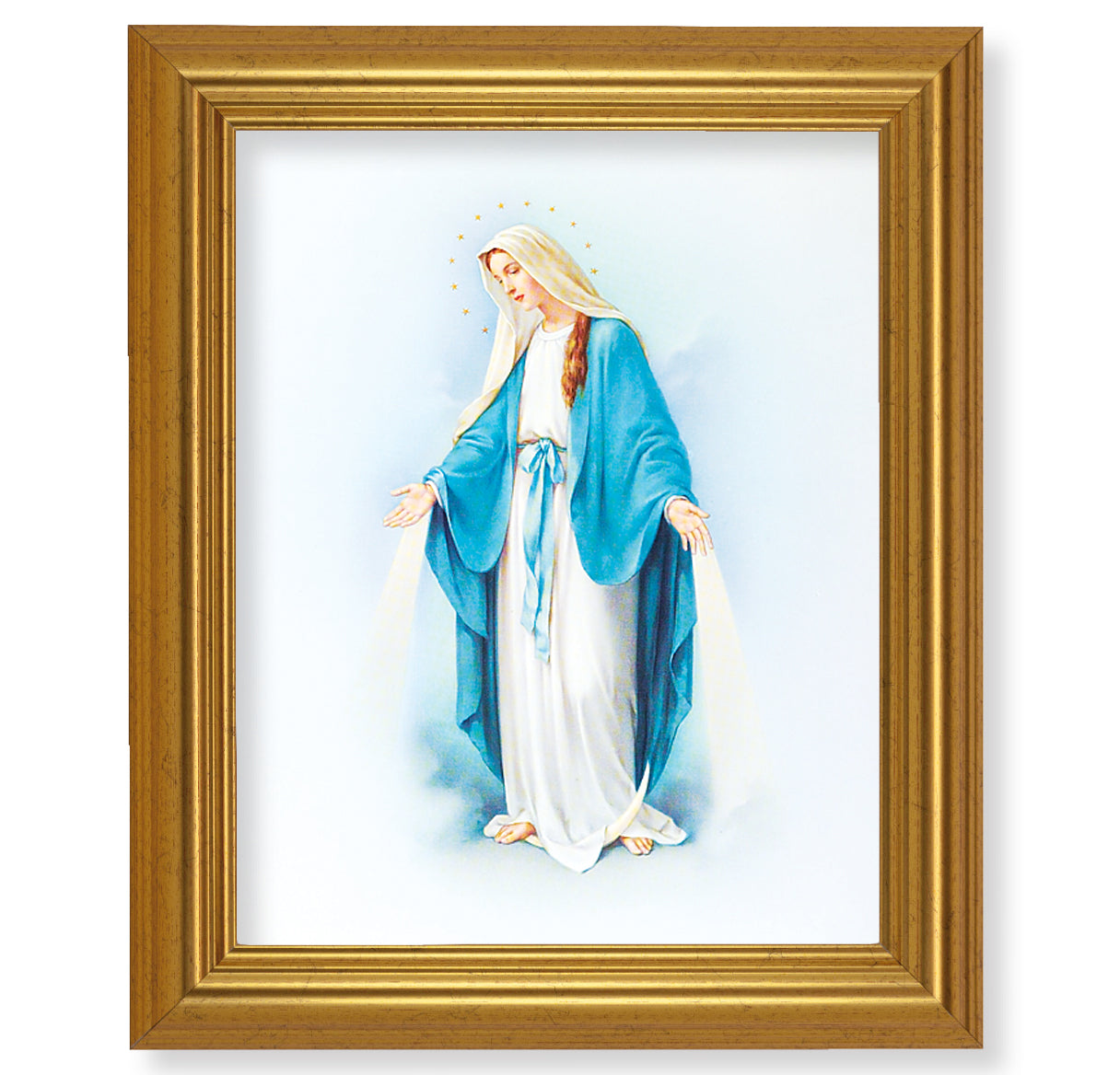 Our Lady of Grace Picture Framed Wall Art Decor, Large, Antique Gold-Leaf Classic Frame