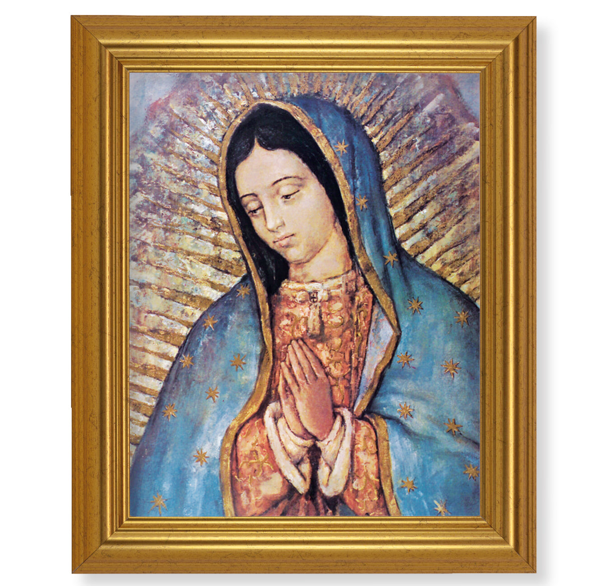 Our Lady of Guadalupe Picture Framed Wall Art Decor Large Antique Gold-Leaf Classic Frame