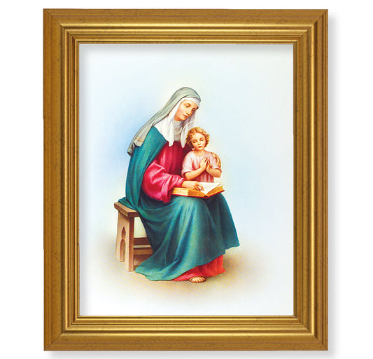 St. Anne Picture Framed Wall Art Decor Large Antique Gold-Leaf Frame