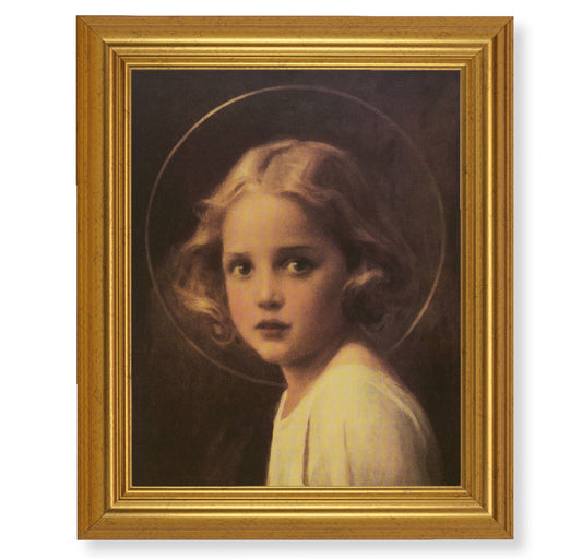 Mary Most Holy Picture Framed Wall Art Decor Large Antique Gold-Leaf Frame