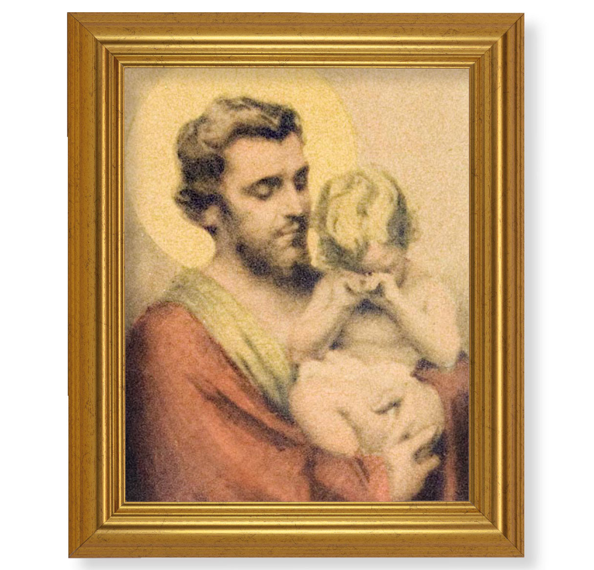 St. Joseph with Crying Jesus Picture Framed Wall Art Decor