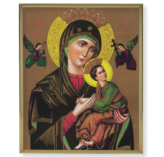 Our Lady of Perpetual Help Picture Framed Plaque Large Gold Frame