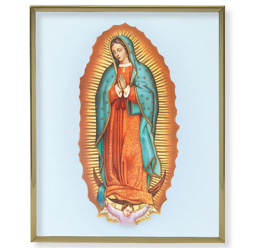 Our Lady of Guadalupe Picture Framed Plaque Large Gold Frame