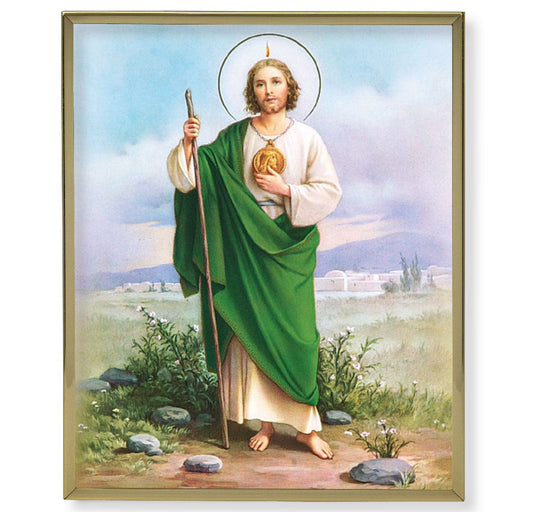 St. Jude Picture Framed Plaque Large Gold Frame 11x14