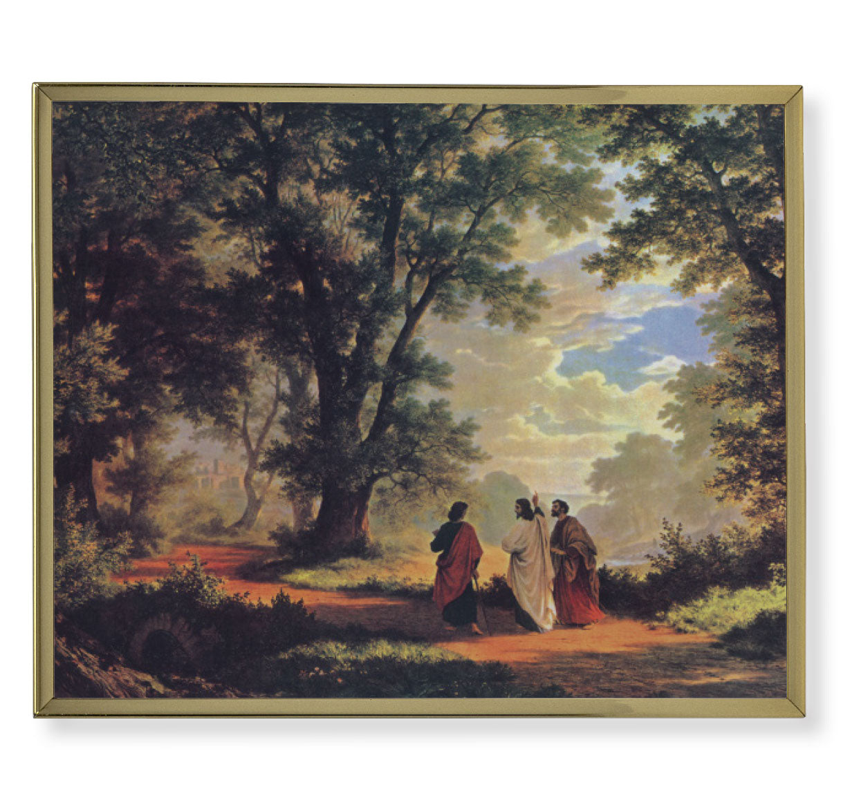 Way to Emmaus Picture Framed Plaque Large Gold Frame