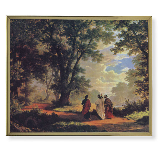 Way to Emmaus Picture Framed Plaque Large Gold Frame