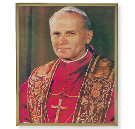 St. John Paul II Picture Framed Plaque Large, Gold Plaque Frame