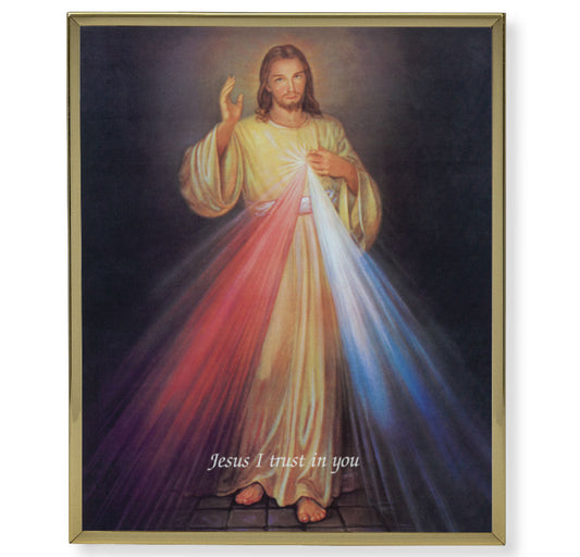 Divine Mercy Picture Framed Plaque, Large, Gold Plaque Frame