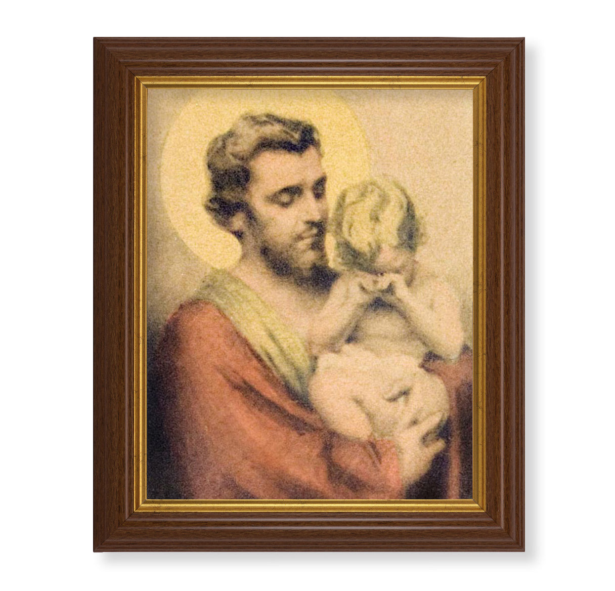 St. Joseph with Crying Jesus Picture Framed Wall Art Decor