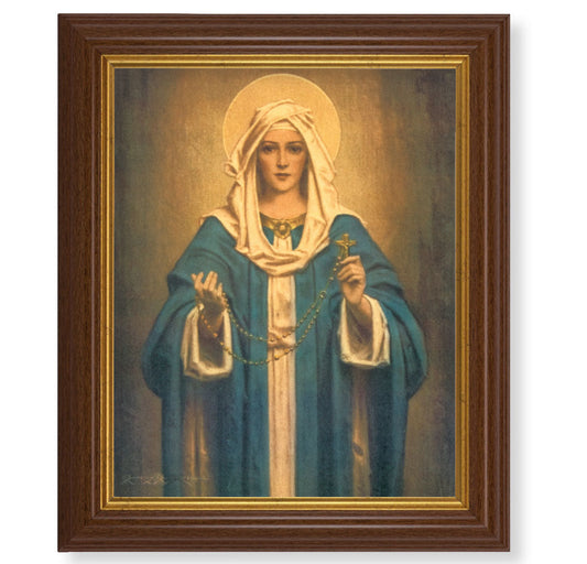 Our Lady of the Rosary Picture Framed Wall Art Decor