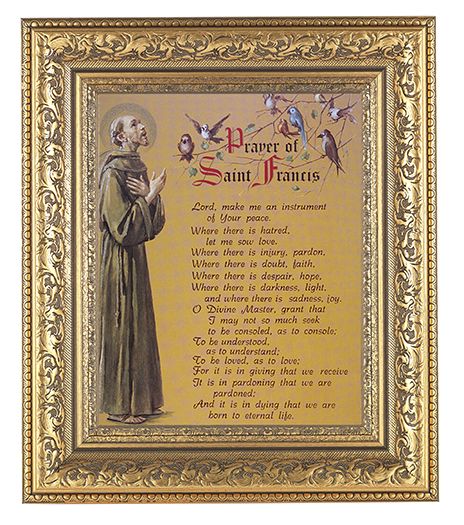 Prayer of St. Francis Picture Framed Wall Art Decor Large