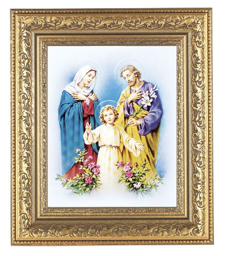 Holy Family Picture Framed Wall Art Decor Large Gold-Leaf Frame