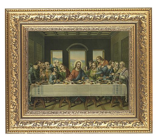 Last Supper Picture Framed Wall Art Decor Large Ornate Frame