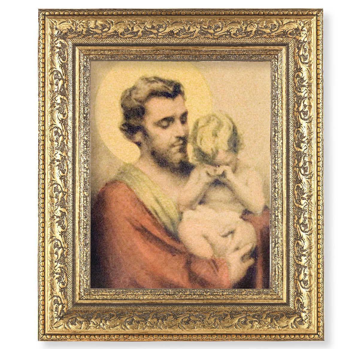 St. Joseph with Crying Jesus Framed Wall Art Decor Large