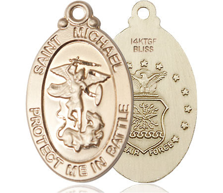 Extel Oval Large 14kt Gold Filled St Michael Medal USA