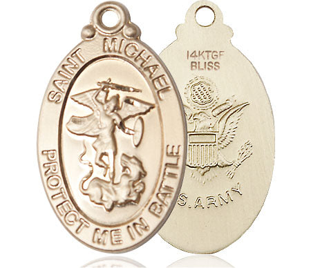 Extel Oval Large 14kt Gold Filled St Michael Army Medal
