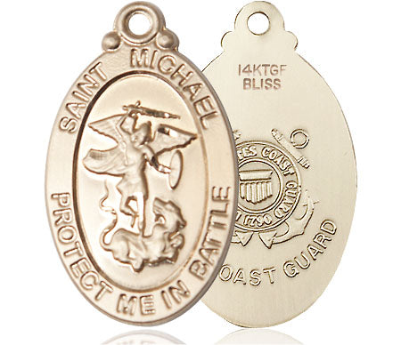 Extel Oval Large 14kt Gold Filled St Michael Medal USA