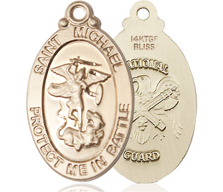 Extel Oval Large 14kt Gold Filled St Michael Medal Made in USA