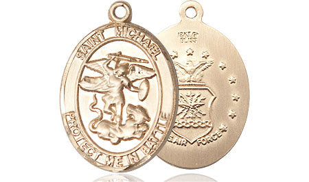 Extel Oval Medium 14kt Gold Filled St Michael Medal USA