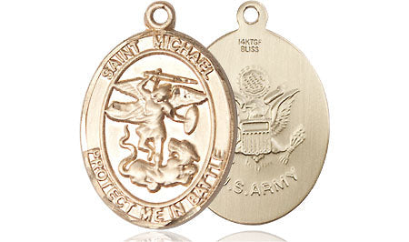 Extel Oval Medium 14kt Gold Filled St Michael Army Medal