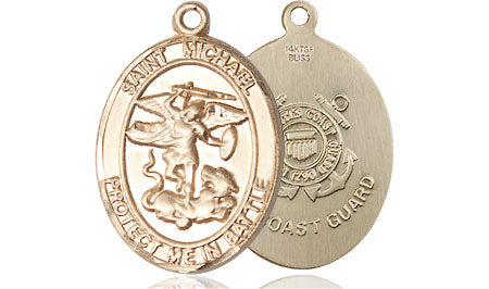 Extel Oval Medium 14kt Gold Filled St Michael Medal USA