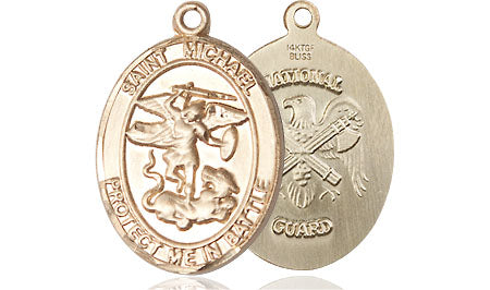 Extel Oval Medium 14kt Gold Filled St Michael Medal USA
