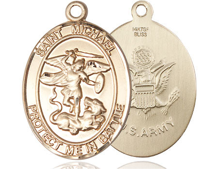 Extel Oval Large 14kt Gold Filled St Michael Army Medal