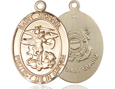 Extel Oval Large 14kt Gold Filled St Michael Medal USA