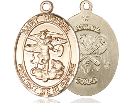 Extel Oval Large 14kt Gold Filled St Michael Medal USA