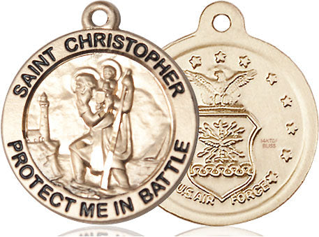 Extel Round Large 14kt Gold Filled St Christopher Medal USA