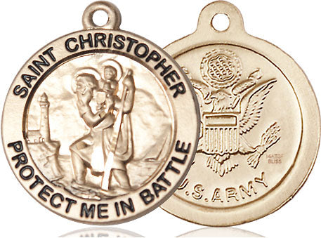 Extel Round Large 14kt Gold Filled St Christopher Medal USA