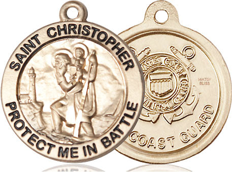 Extel Round Large 14kt Gold Filled St Christopher Medal Made in USA